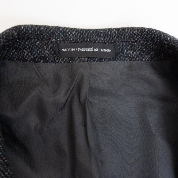 Vintage Tweed Sport Coat Wool Blazer Jacket Elbow Patches England 48 L Moores - Picture 3 of 16